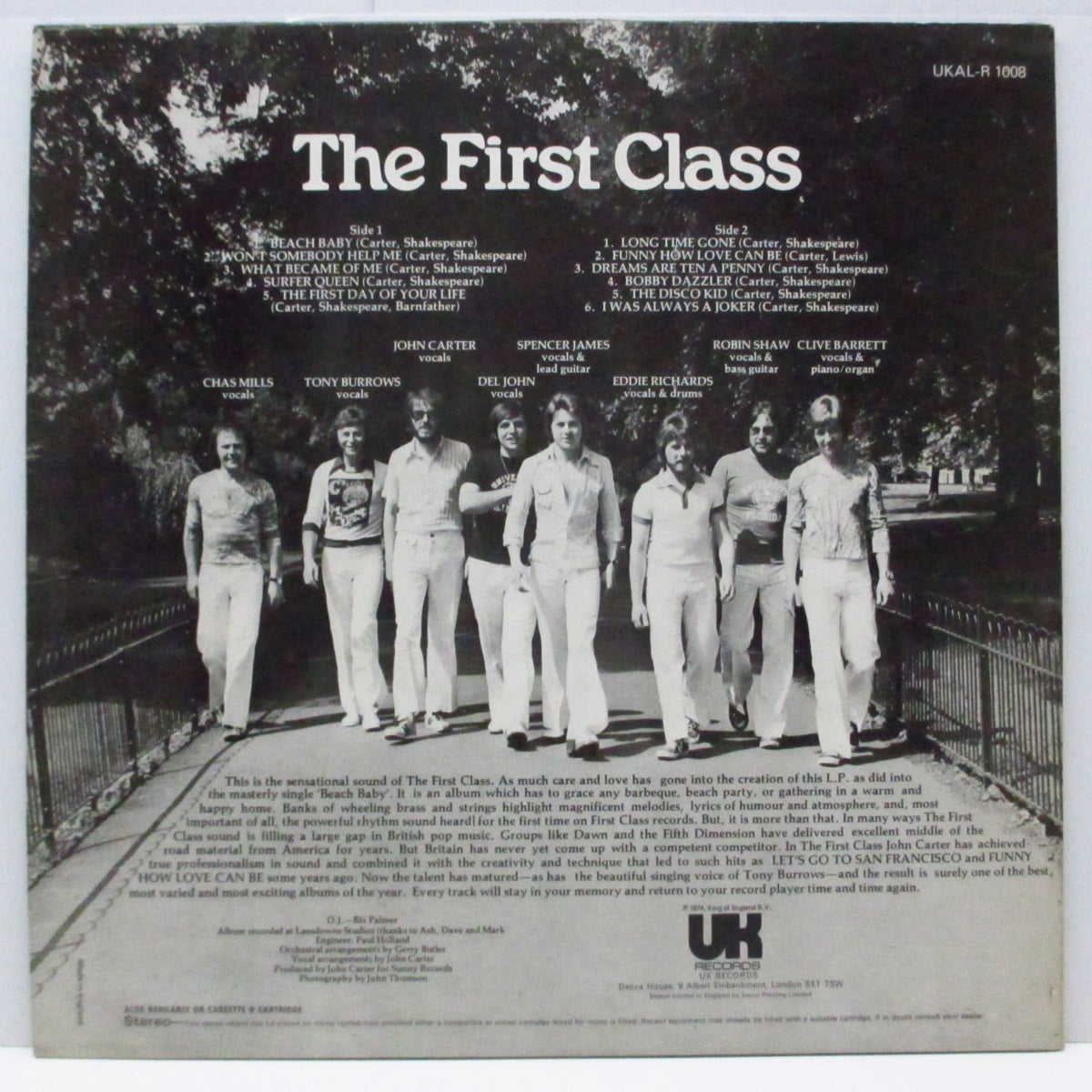 FIRST CLASS (ファーストクラス)  - First Class (1st) (UK オリジナル LP) ヒット曲「ビーチ・ベイビー」収録！