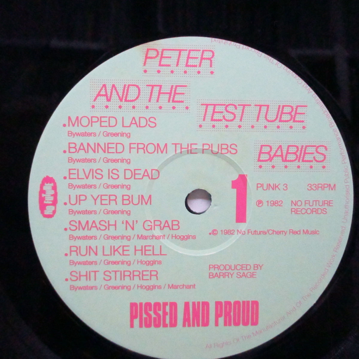 PETER AND THE TEST TUBE BABIES (ピーター & ザ・テスト・チューブ・ベイビーズ)  - Pissed And Proud (UK 80's 再発 LP/バーコード無し光沢ジャケ)