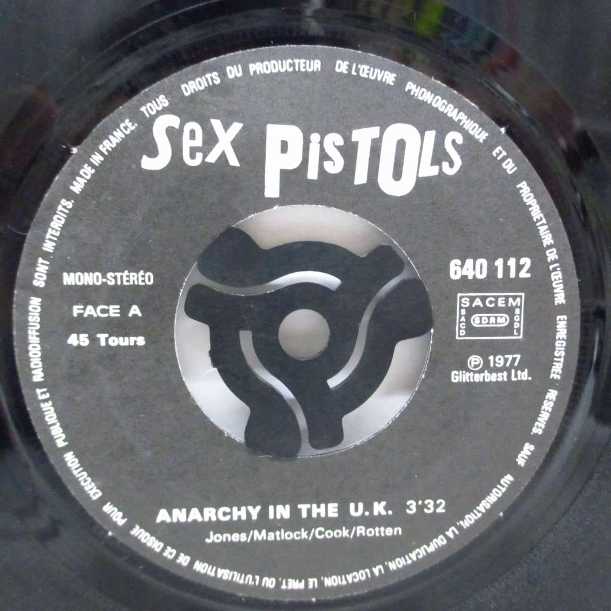 SEX PISTOLS (セックス・ピストルズ)  - Anarchy In The U.K. (France '77 再発 7"+プライスコード「EA」マットソフト紙ジャケ)