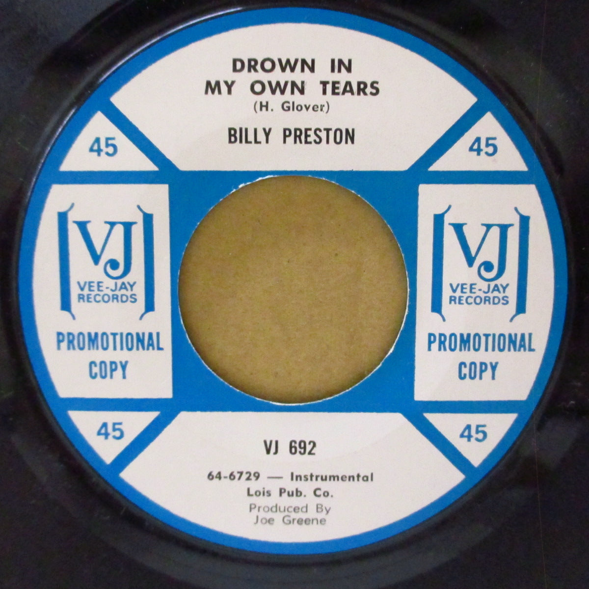 BILLY PRESTON (ビリー・プレストン)  - Log Cabin (US '65 プロモ「青・白ラベ」7インチ) 「レイ・チャールズ/ハレルヤ・アイ・ラブ・ハー・ソー」の改作的アーリーSOUL！
