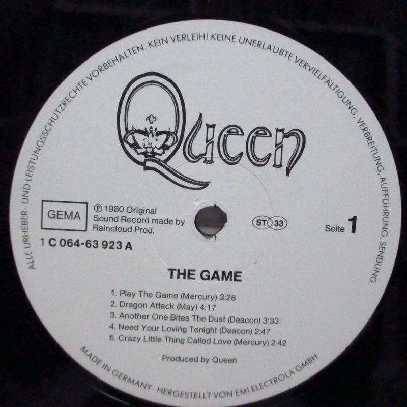 QUEEN (クイーン)  - The Game (German オリジナル LP+インナー/メタリック銀ジャケ)