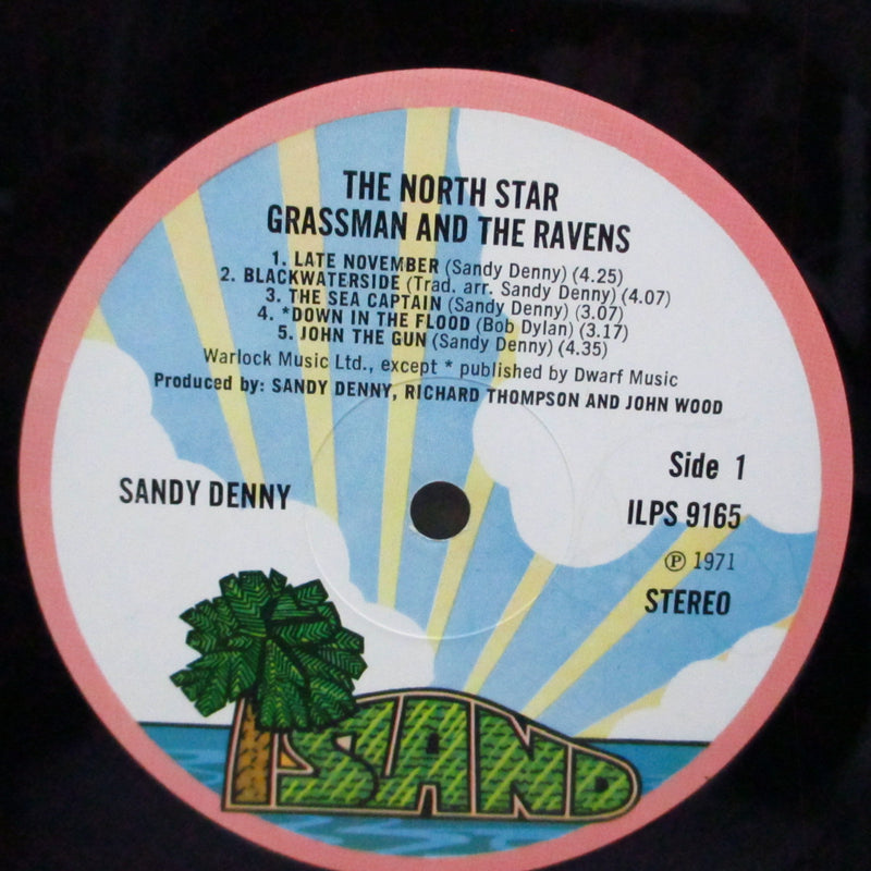SANDY DENNY (サンディー・ディニー)  - The North Star Grassman And The Ravens (UK オリジナル「ピンクリム / パームトゥリー」ラベ LP+水色インナー/見開ジャケ）