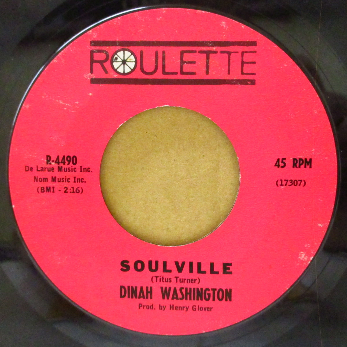 DINAH WASHINGTON (ダイナ・ワシントン)  - Soulville (US '63 オリジナル7インチ) ダイナマイトR&B/アーリーSOUL！