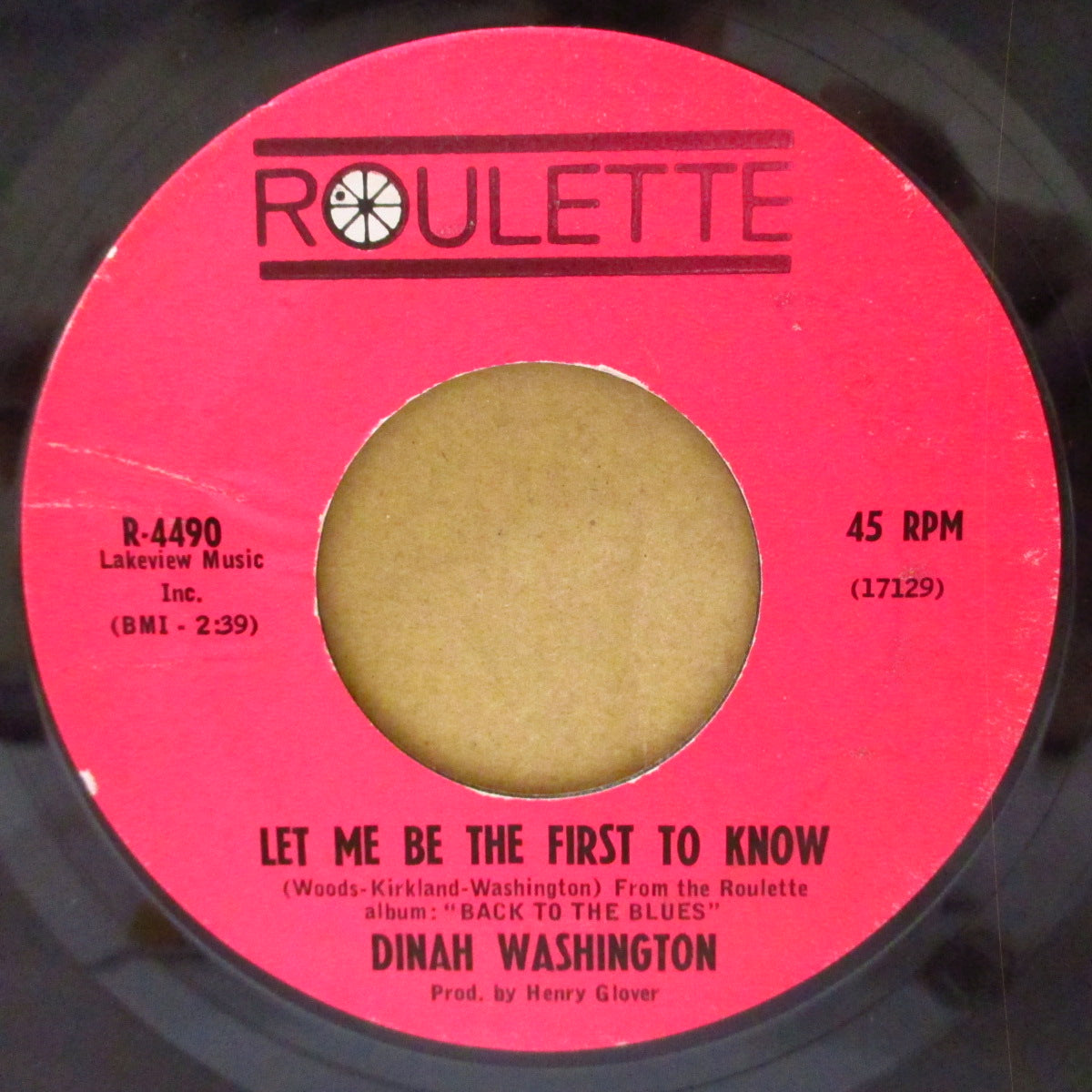 DINAH WASHINGTON (ダイナ・ワシントン)  - Soulville (US '63 オリジナル7インチ) ダイナマイトR&B/アーリーSOUL！