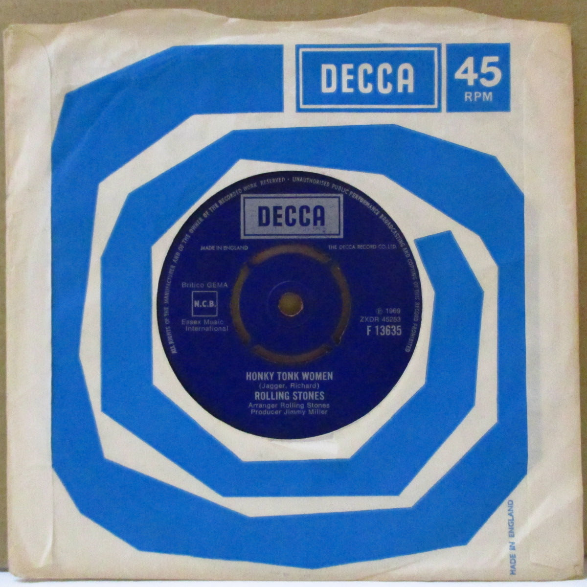 ROLLING STONES (ローリング・ストーンズ)  - Honky Tonk Women (UK '76 再発「ラウンドセンター」 7"+カンパニースリーブ)