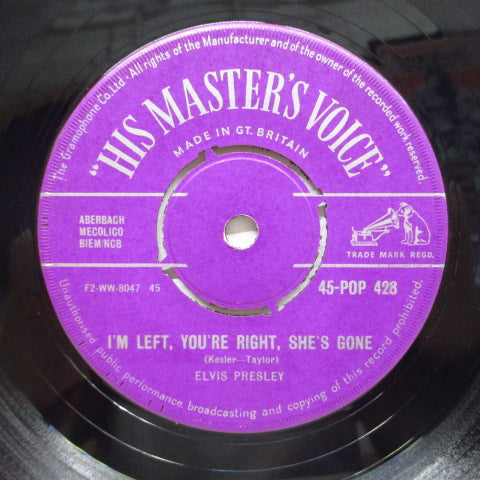 ELVIS PRESLEY (エルヴィス・プレスリー)  - I'm Left,You're Right, She's Gone (UK HMV Orig.7"+CS)