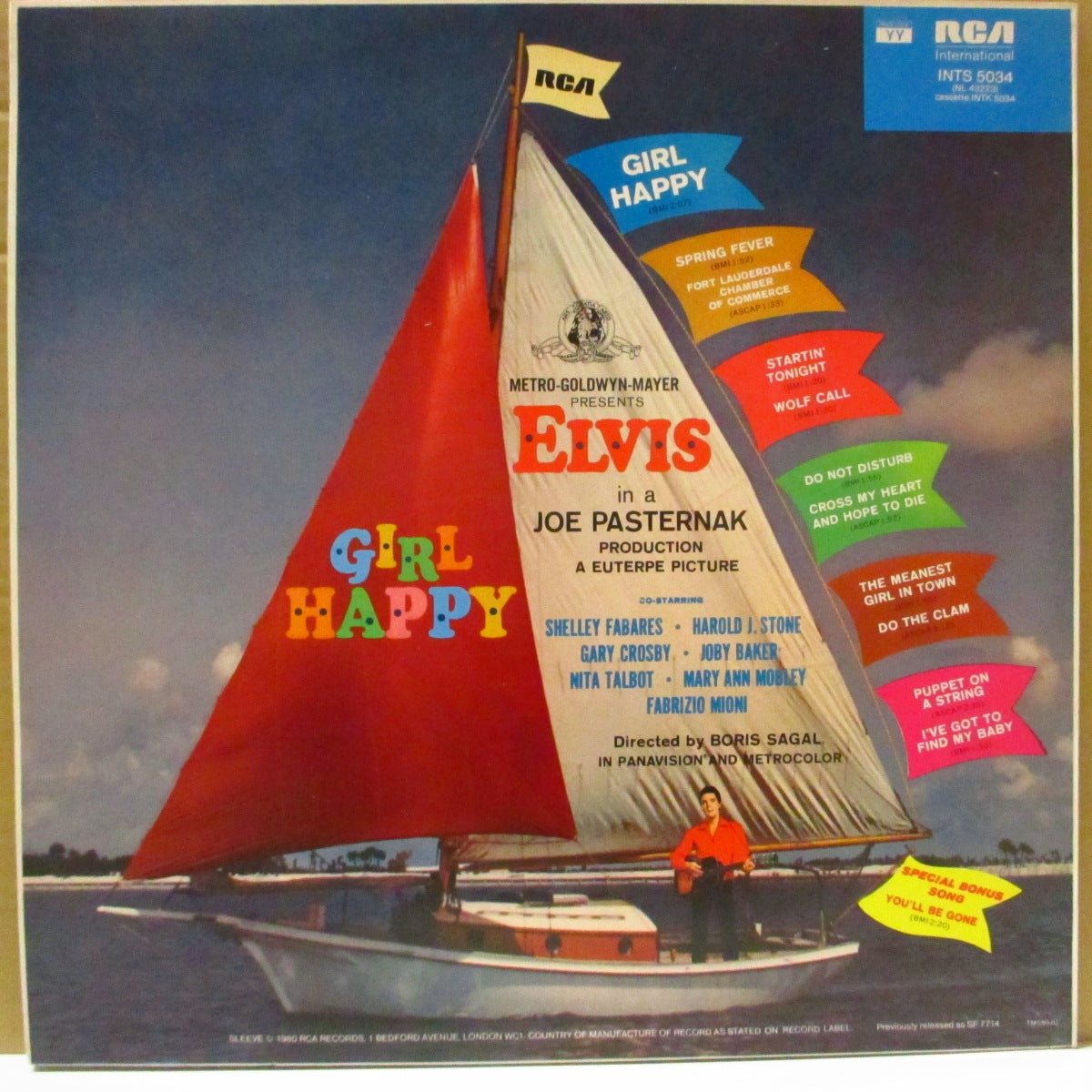 ELVIS PRESLEY (エルヴィス・プレスリー)  - Girl Happy (UK '80 再発「グリーン・ラベ」ステレオ LP)