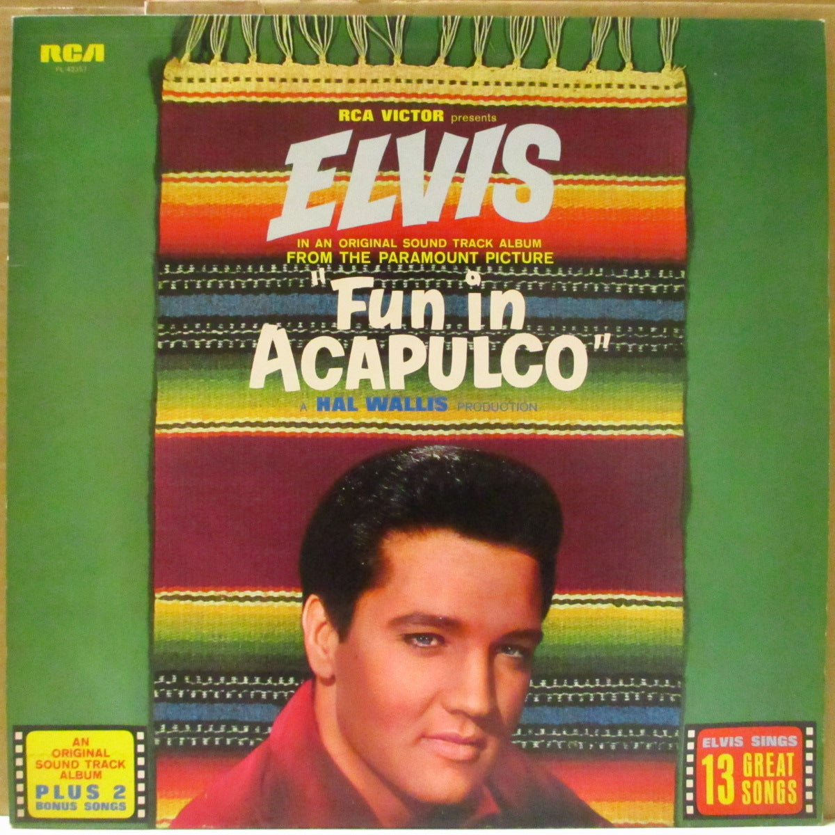 ELVIS PRESLEY (エルヴィス・プレスリー)  - Fun In Acapulco (UK '77 再発「オレンジ・ラベ」ステレオ LP)'63年主演映画（邦題:アカプルコの海）サントラ。