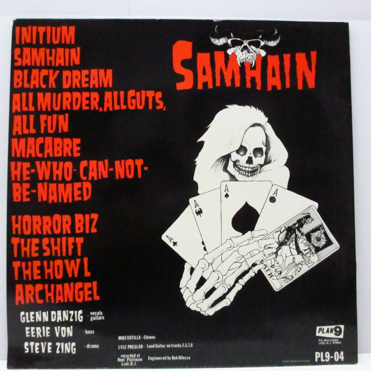SAMHAIN (サムヘイン)  - Initium (US '86 正規再発「光に透かすと赤茶色盤」LP/Caroline ロゴ無しジャケ、インサート無) '84年ファースト！