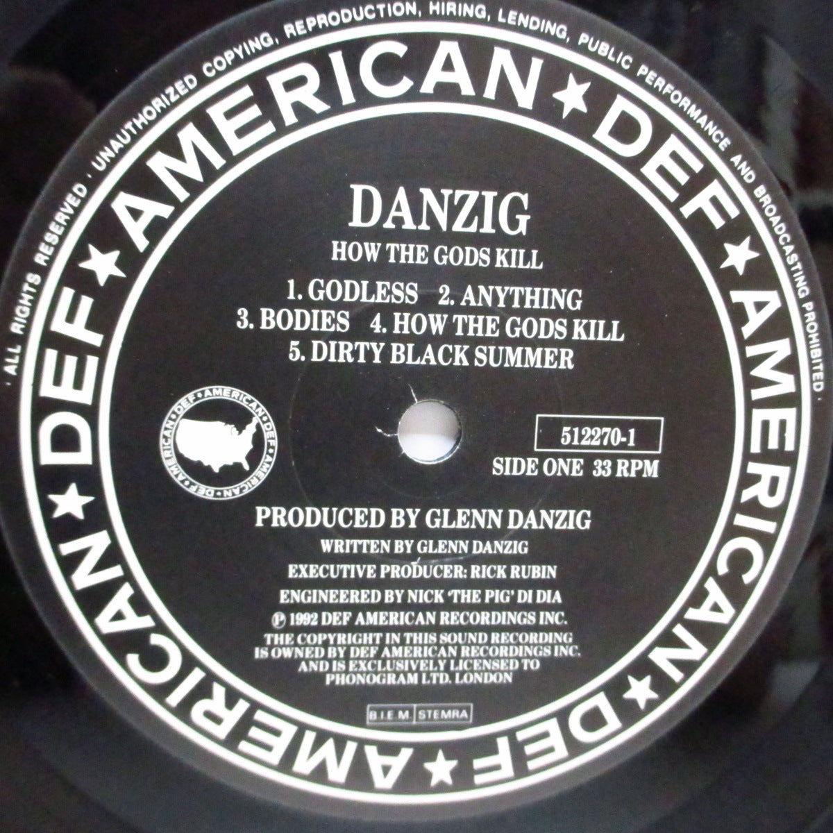 DANZIG (ダンジグ)  - Danzig III: How The Gods Kill (EU '92 初回オリジナル LP/ステッカー付き見開ジャケ）近年稀な美品！