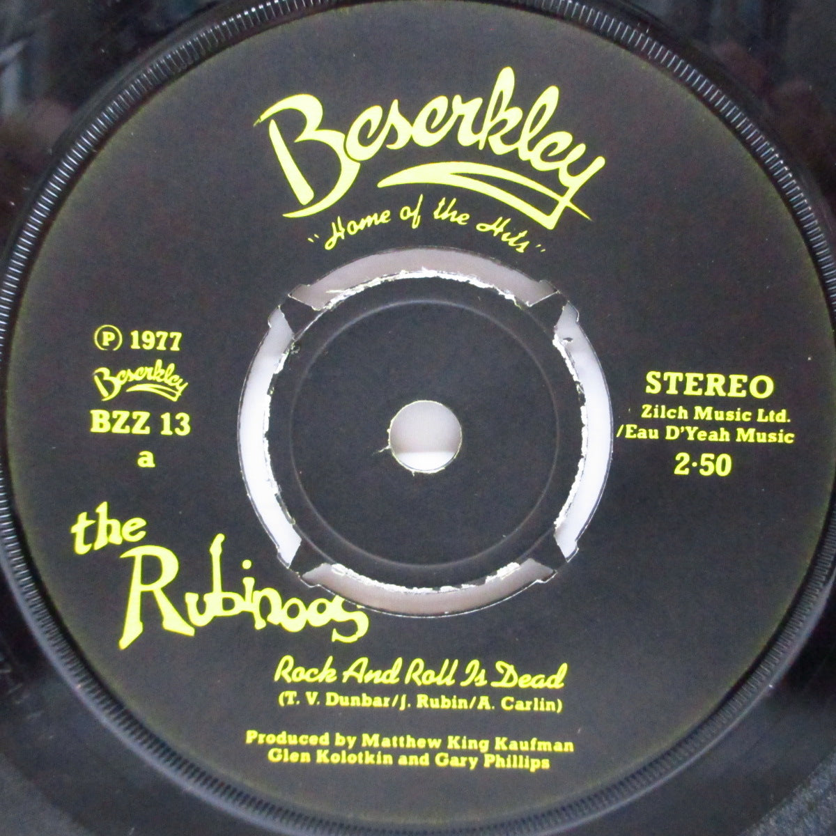 RUBINOOS, THE (ザ・ルビナーズ)  - Rock And Roll Is Dead (UK オリジナル 7"/光沢固紙折り返しジャケ)