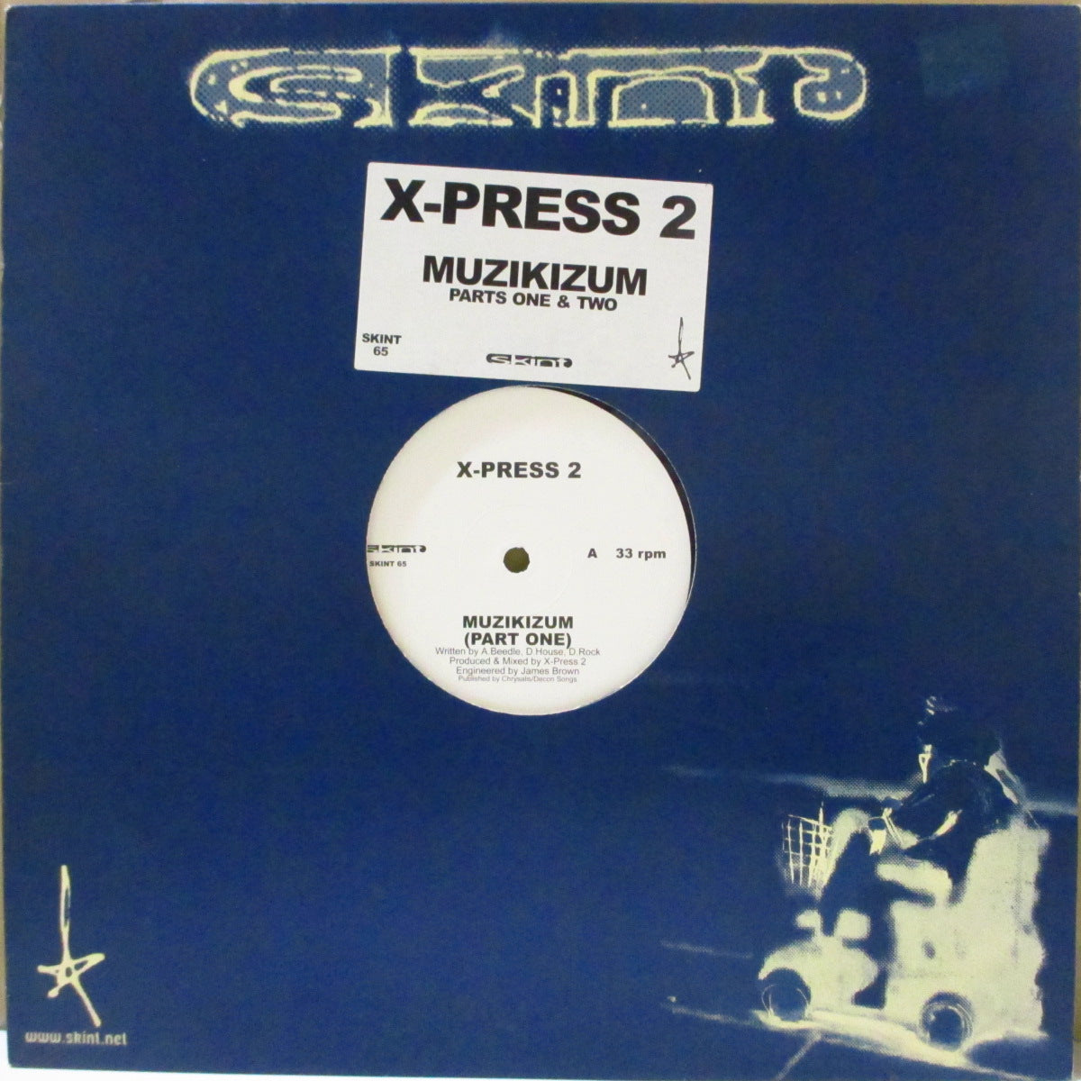X-PRESS 2 (エクスプレス2)  - Muzikizum - Part One & Two (UK '01 オリジナル33回転 12インチ/レアステッカー付きダイカットスリーブ)