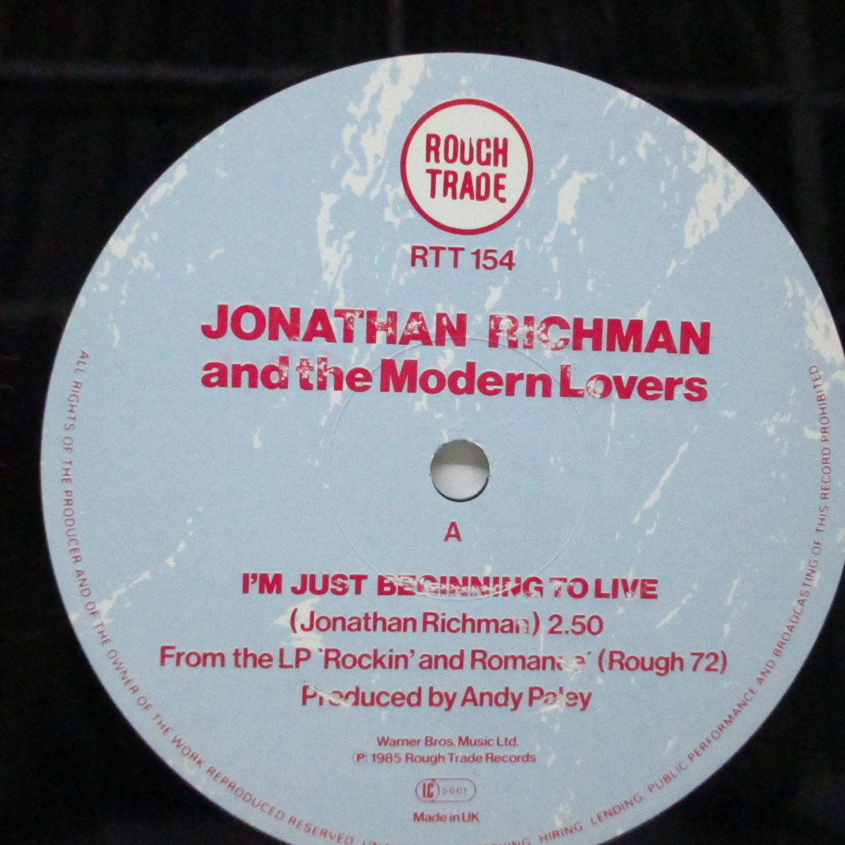 JONATHAN RICHMAN & THE MODERN LOVERS (ジョナサン・リッチマン & ザ・モダーン・ラヴァーズ)  - I'm Just Beginning To Live +2 (UK オリジナル 12") B面はアルバム未収録！