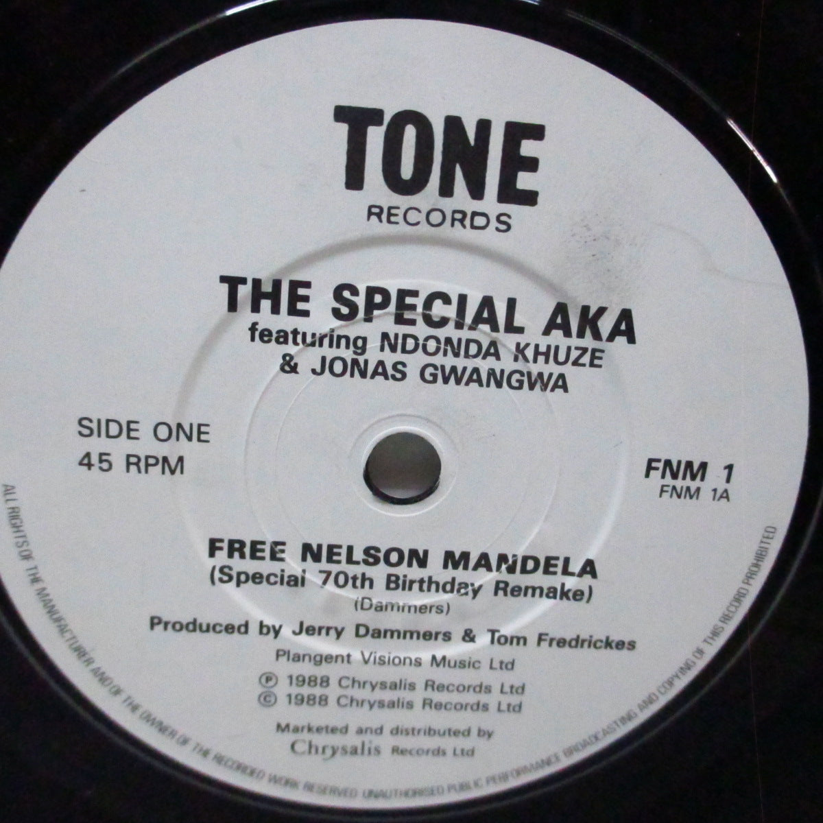 SPECIAL AKA, THE (SPECIALS, THE) (ザ・スペシャル AKA)  - Free Nelson Mandela : UK Special 70th Birthday Remake (UK '88 再発 7"/光沢固紙折り返しジャケ付)「スペシャル70歳記念リメイク」Ver !