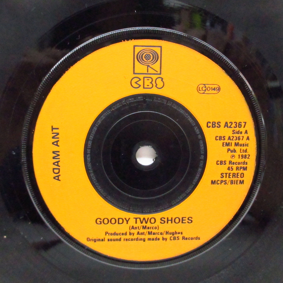 ADAM AND THE ANTS (アダム・アンド・ジ・アンツ)  - Goody Two-Shoes (UK '82 再発プララベ「フラットセンター」7"+光沢ソフト紙ジャケ)