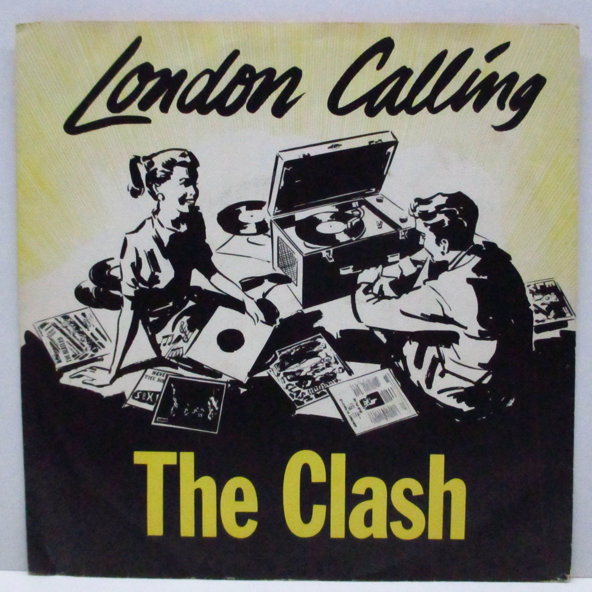 CLASH, THE (ザ・クラッシュ)  - London Calling (Dutch オリジナル「白ラベ」フラットセンター7"+ざら紙黄色ジャケ)