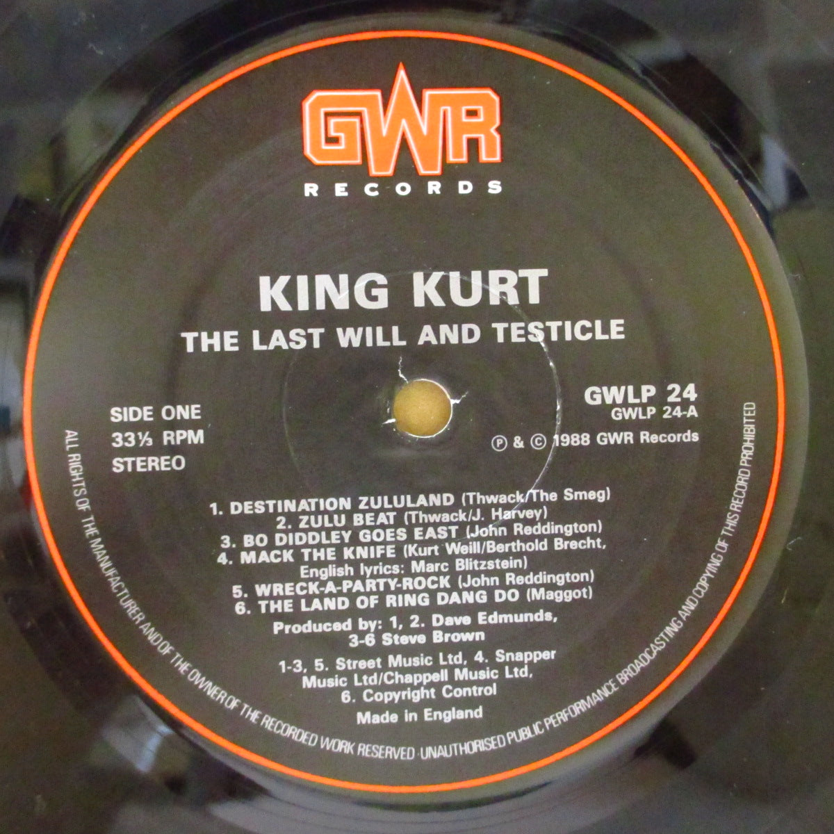 KING KURT (キング・カート)  - The Last Will & Testicle (UK オリジナル LP)