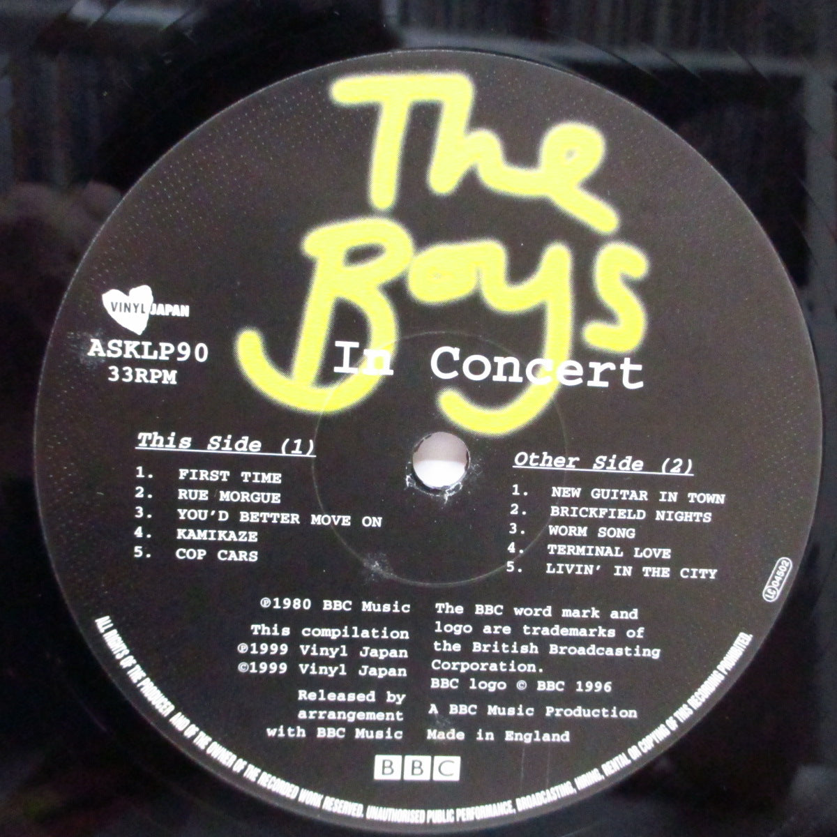 BOYS, THE (ザ・ボーイズ)  - In Concert (UK 2,000枚限定 LP/ステッカー付きジャケ）