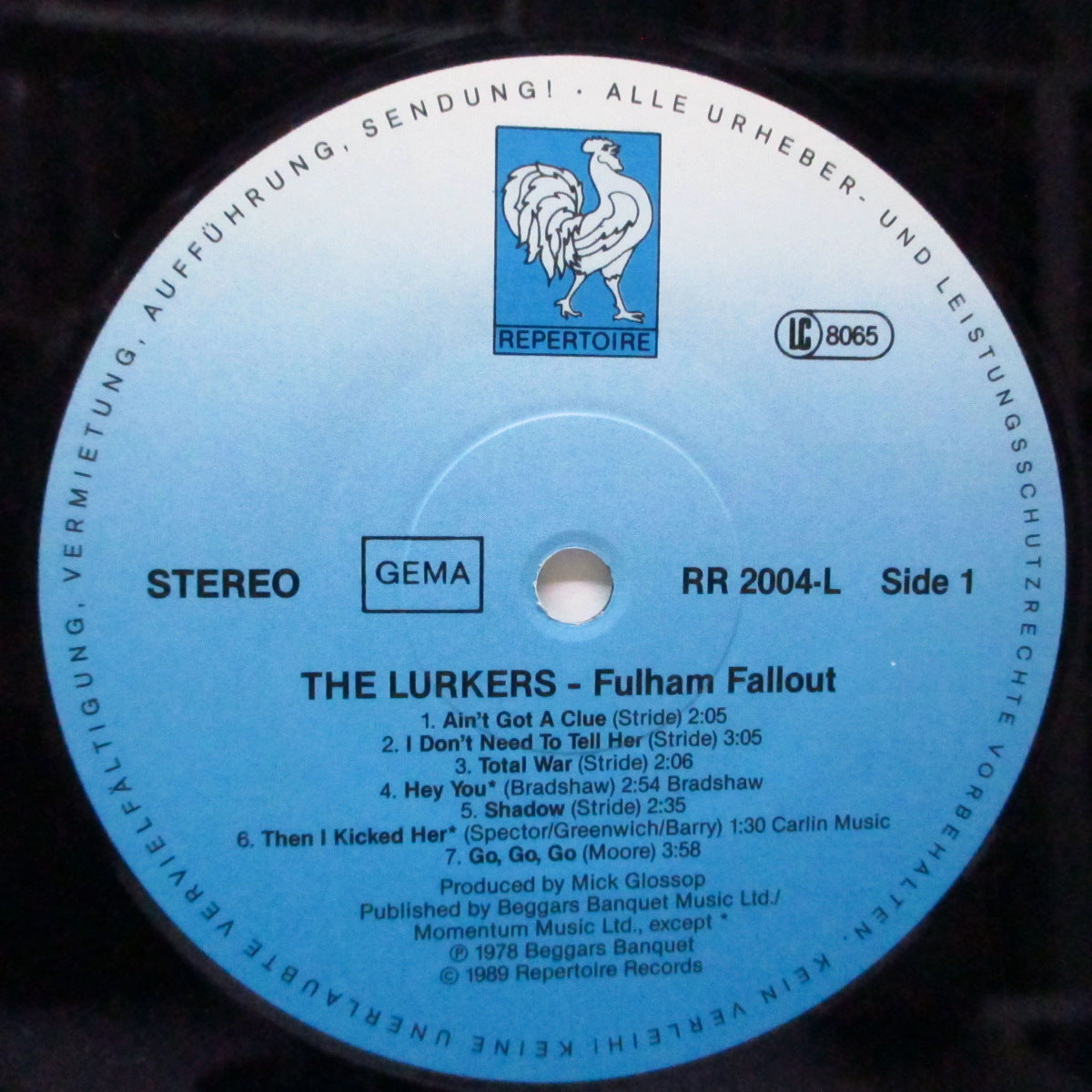 LURKERS, THE (ザ ・ラーカーズ)  - Fulham Fallout (German '89 再発「黒盤」LP/RR 2004-L) '78年ファースト！