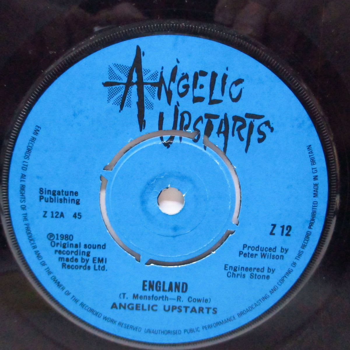ANGELIC UPSTARTS (エンジェリック・アップスターツ)  - England / Stick's Diary (UK オリジナル 7"/光沢ソフト紙折り返ジャケ)