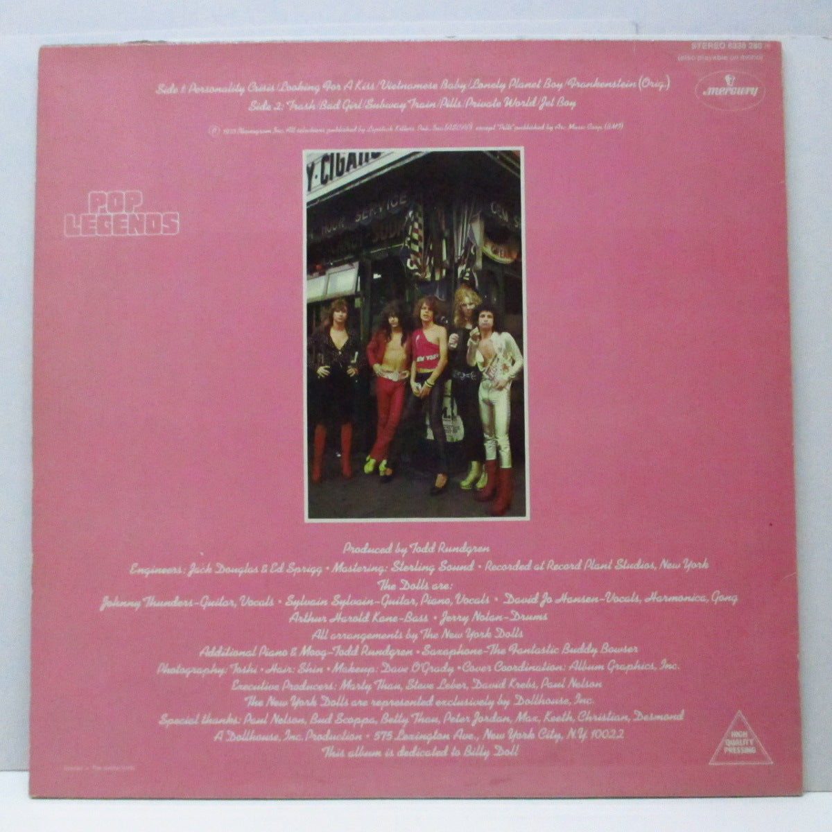 NEW YORK DOLLS (ニュー・ヨーク・ドールズ)  - S.T. [1st] (Dutch 80's 再発 LP/6336 280) 