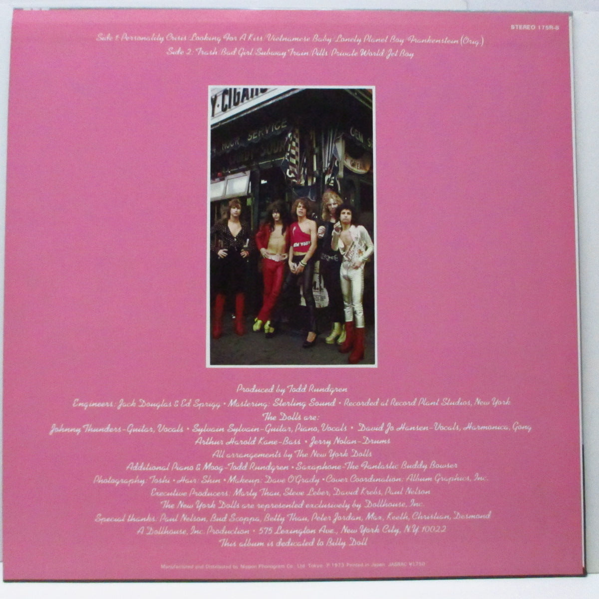 NEW YORK DOLLS (ニュー・ヨーク・ドールズ)  - S.T. [1st] (Japan '79 再発 LP/175R-8 ) 帯欠！