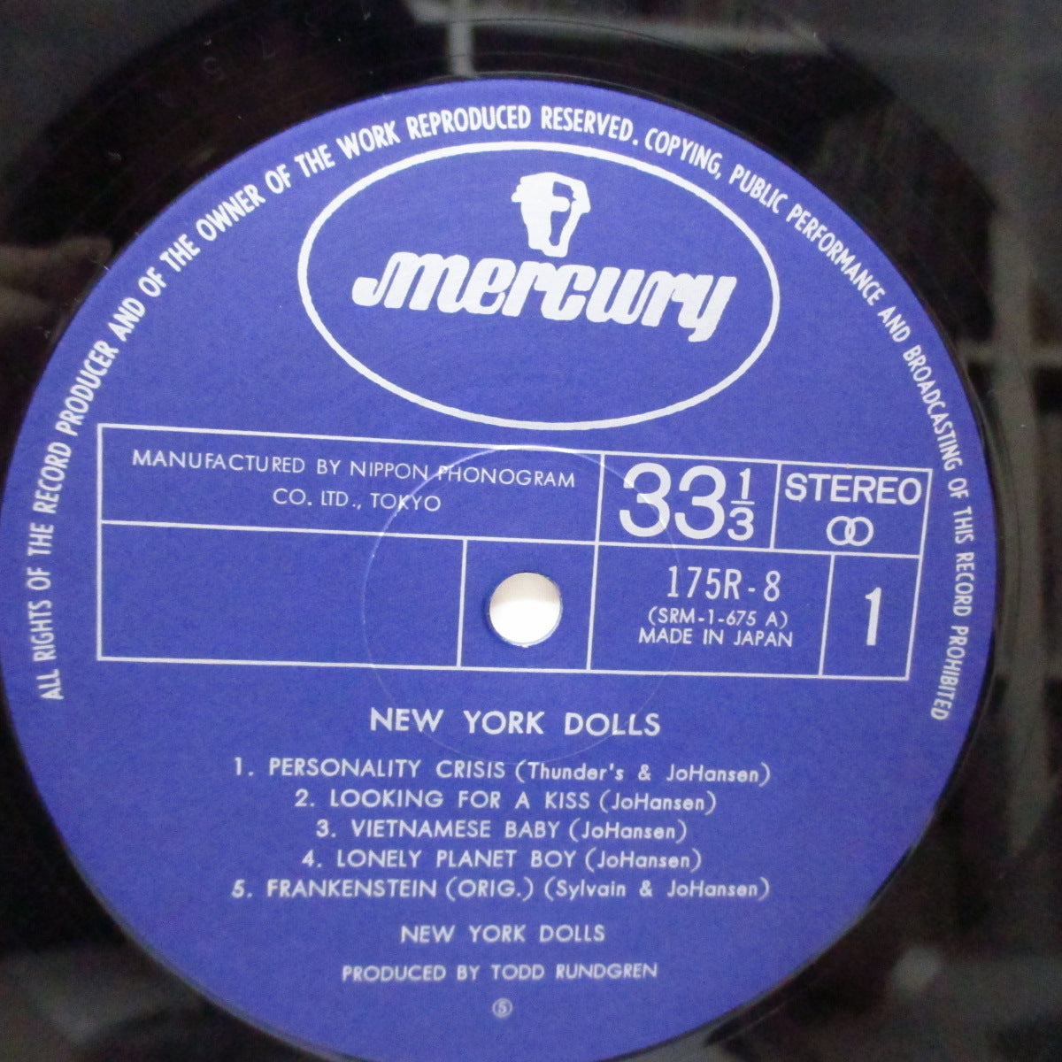 NEW YORK DOLLS (ニュー・ヨーク・ドールズ)  - S.T. [1st] (Japan '79 再発 LP/175R-8 ) 帯欠！