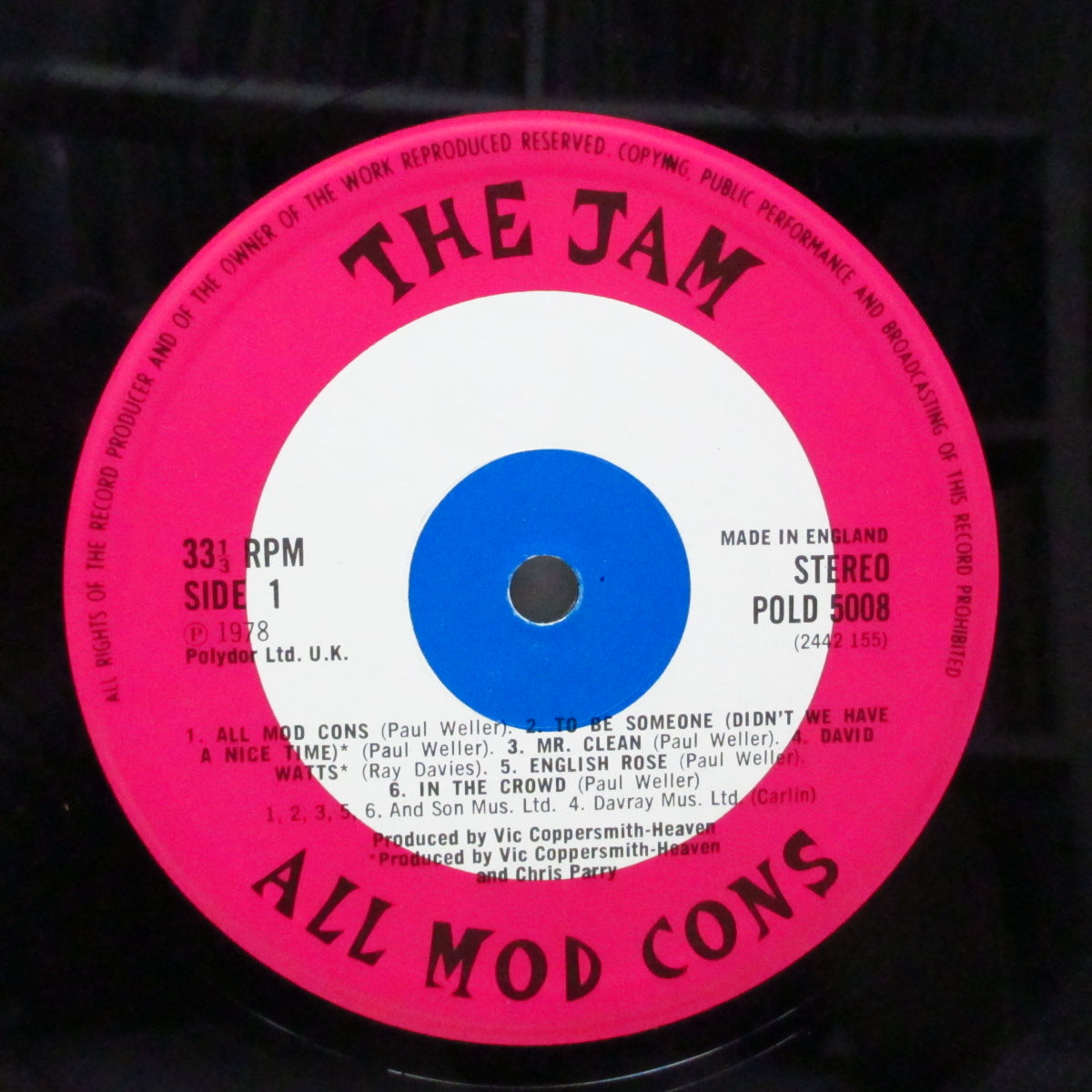 JAM, THE (ザ・ジャム)  - All Mod Cons (UK オリジナル LP+「カタログ＃無」インナー) '78年サード！