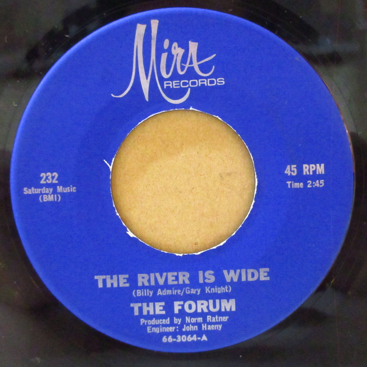 FORUM, THE (ザ・フォーラム)  - Girl Without A Boy / The River Is Wide  (US '67 MIra社再発「青ラベ」7インチ)清涼サンシャイン・ポップ & ノーザンポップ！
