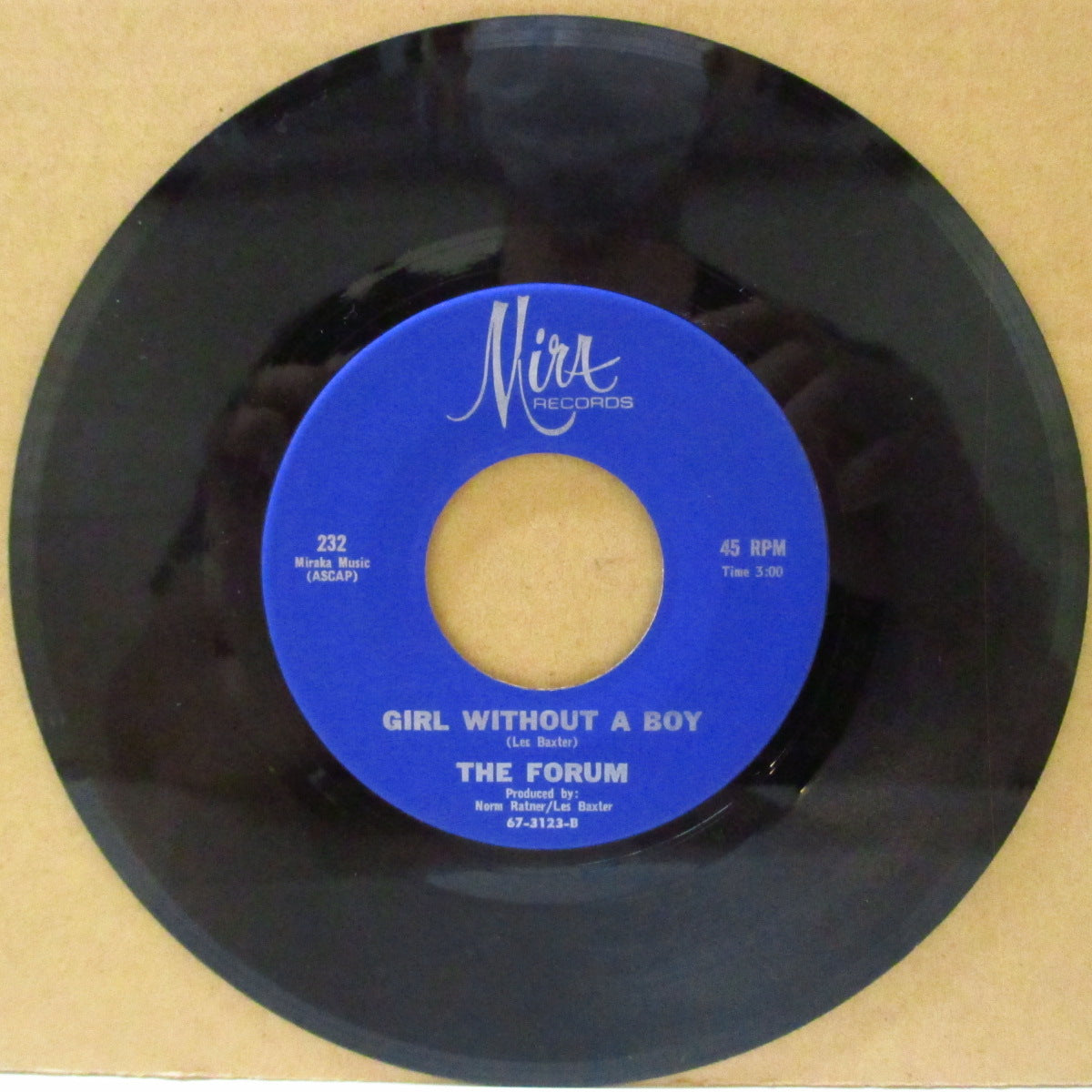 FORUM, THE (ザ・フォーラム)  - Girl Without A Boy / The River Is Wide  (US '67 MIra社再発「青ラベ」7インチ)清涼サンシャイン・ポップ & ノーザンポップ！
