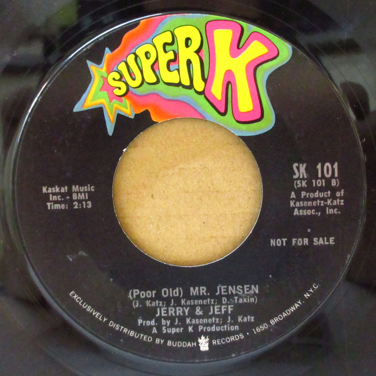 JERRY ＆ JEFF (ジェリー＆ジェフ = カセネッツ・カッツの覆面ユニット)  - Sweet Sweet Lovin' You (US '68 プロモ・クレジット・ラベ 7インチ)美メロ・バブルガム・ノーザン！