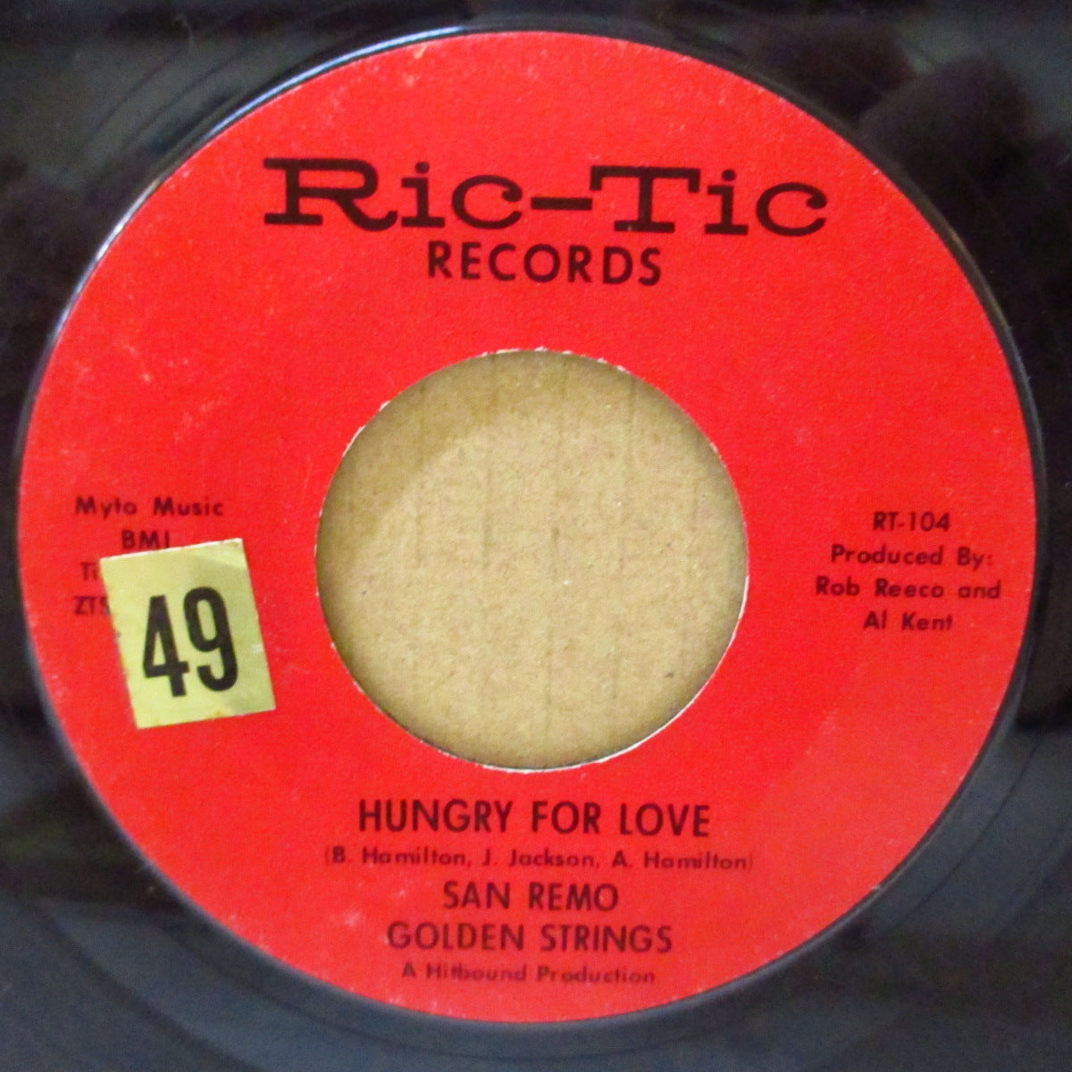 SAN REMO GOLDEN STRINGS / BOB WILSON & SAN REMO QUARTET (サン・レモ・ゴールデン・ストリングス)  - Hungry For Love / All Turned On (US '65 オリジナル「赤ラベ・スチレン製」7インチ)ノーザン・オーケストラ！