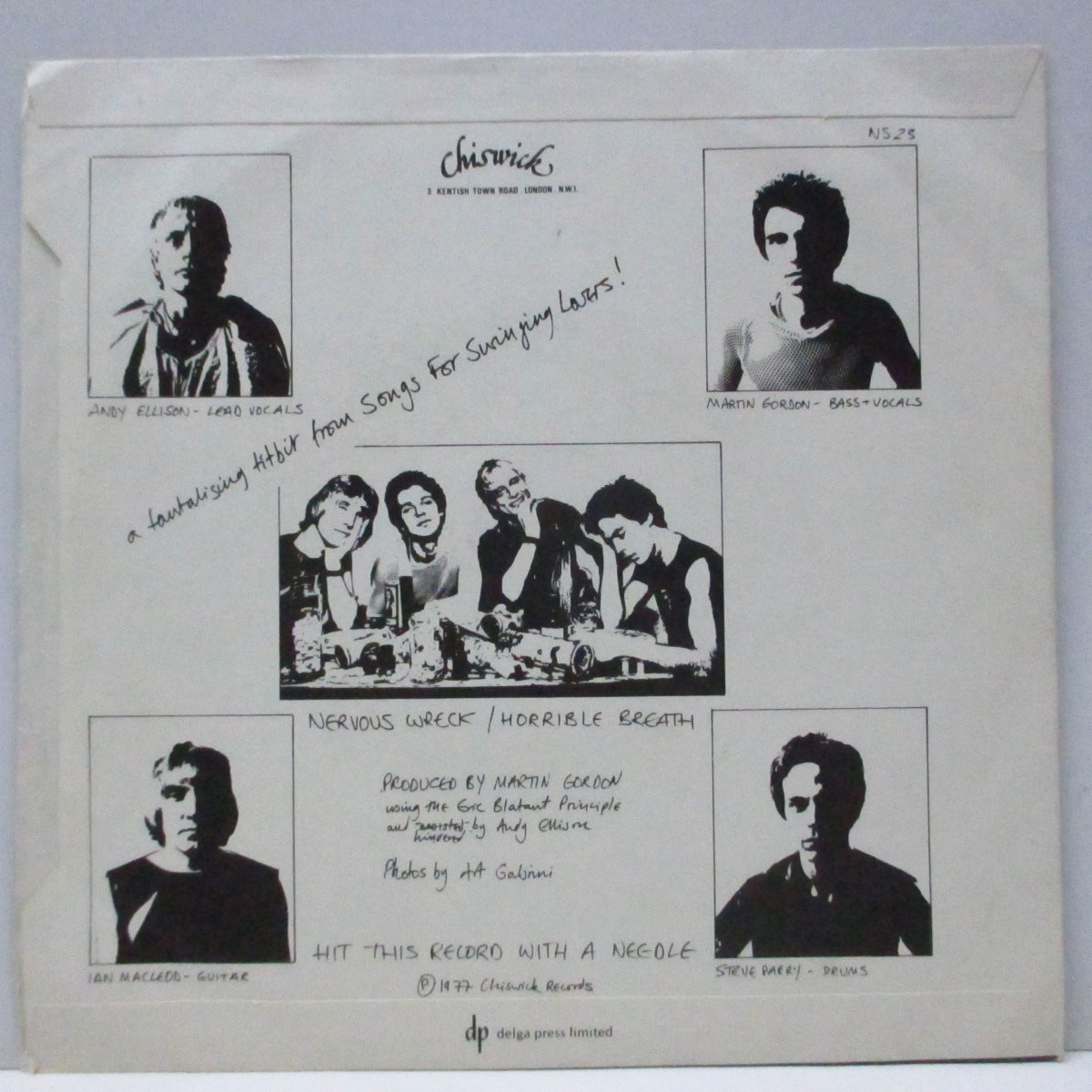 RADIO STARS (レディオ・スターズ)  - Nervous Wreck (UK オリジナル 7"/マットソフト紙折り返しジャケ) 両ラベとも出版クレジットが「Copyright Control」バージョン !