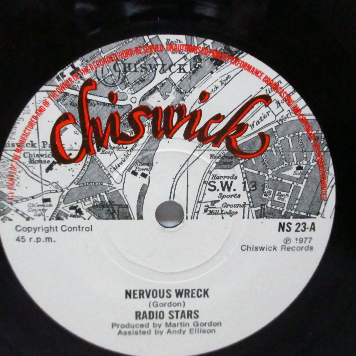 RADIO STARS (レディオ・スターズ)  - Nervous Wreck (UK オリジナル 7"/マットソフト紙折り返しジャケ) 両ラベとも出版クレジットが「Copyright Control」バージョン !