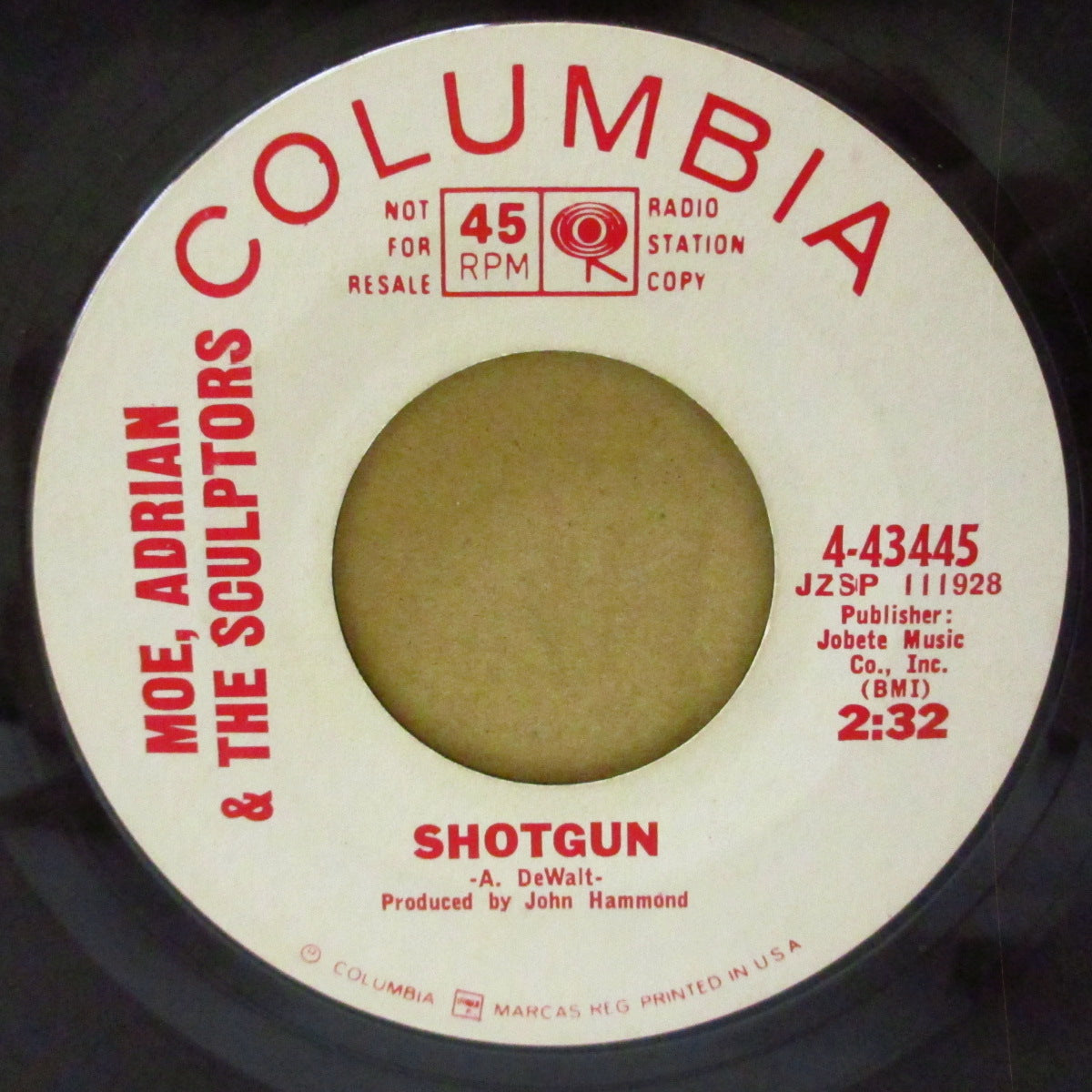 MOE, ADRIAN & THE SCULPTORS (モー、エイドリアン & ザ・スカルプターズ)  - Shotgun / Love Train (US '65 プロモ・ラベ7インチ+カンパニースリーブ)ファンキー・ラテン・ソウル・カヴァ& FUNKYノーザン！