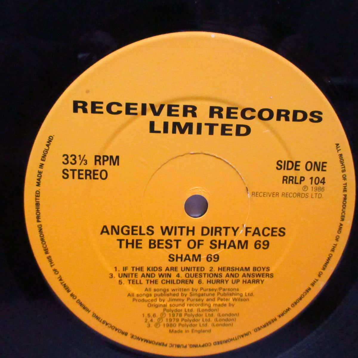 SHAM 69 (シャム 69)  - The Best Of Sham 69 : Angels With Durty Faces (UK オリジナル「濃黄ラベ」LP)