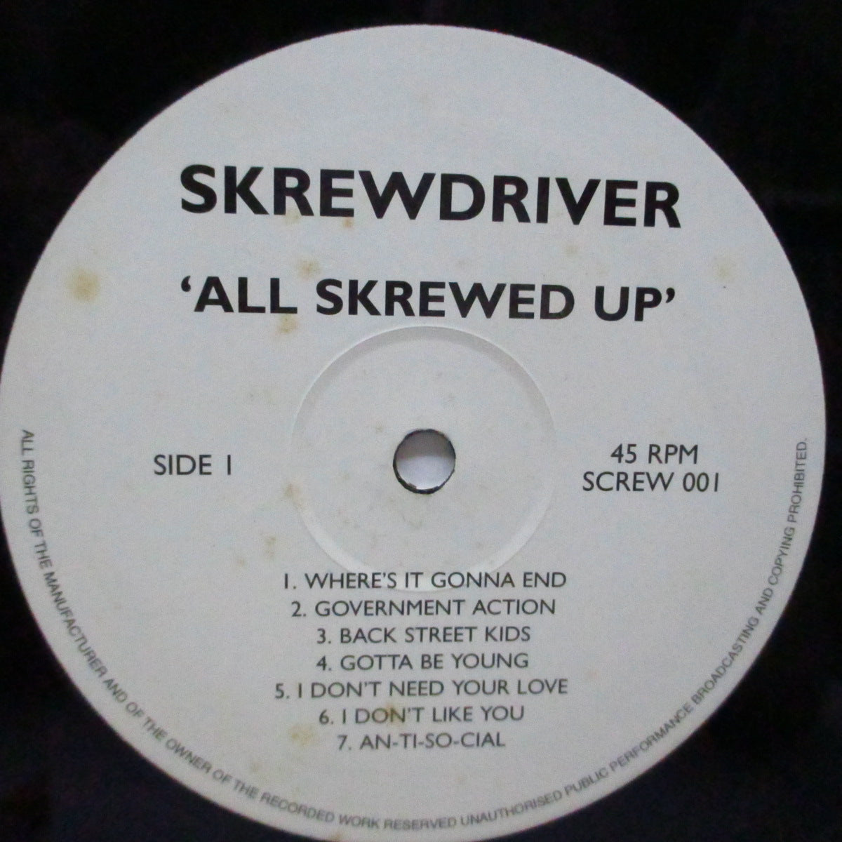 SKREWDRIVER (スクリュードライバー)  - All Skrewed Up (EU 00's 限定リプロ再発 LP/「オレンジ」ジャケ) '77年ファースト！