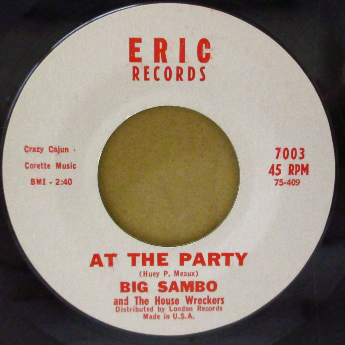 BIG SAMBO & THE HOUSE WRECKERS (ビッグ・サンボ & ザ・ハウス・レッカーズ)  - At The Party (US '62 オリジナル「赤細ブロック・ロゴ・ラベ・バージョン」7インチ) ニューブリードR&B ！