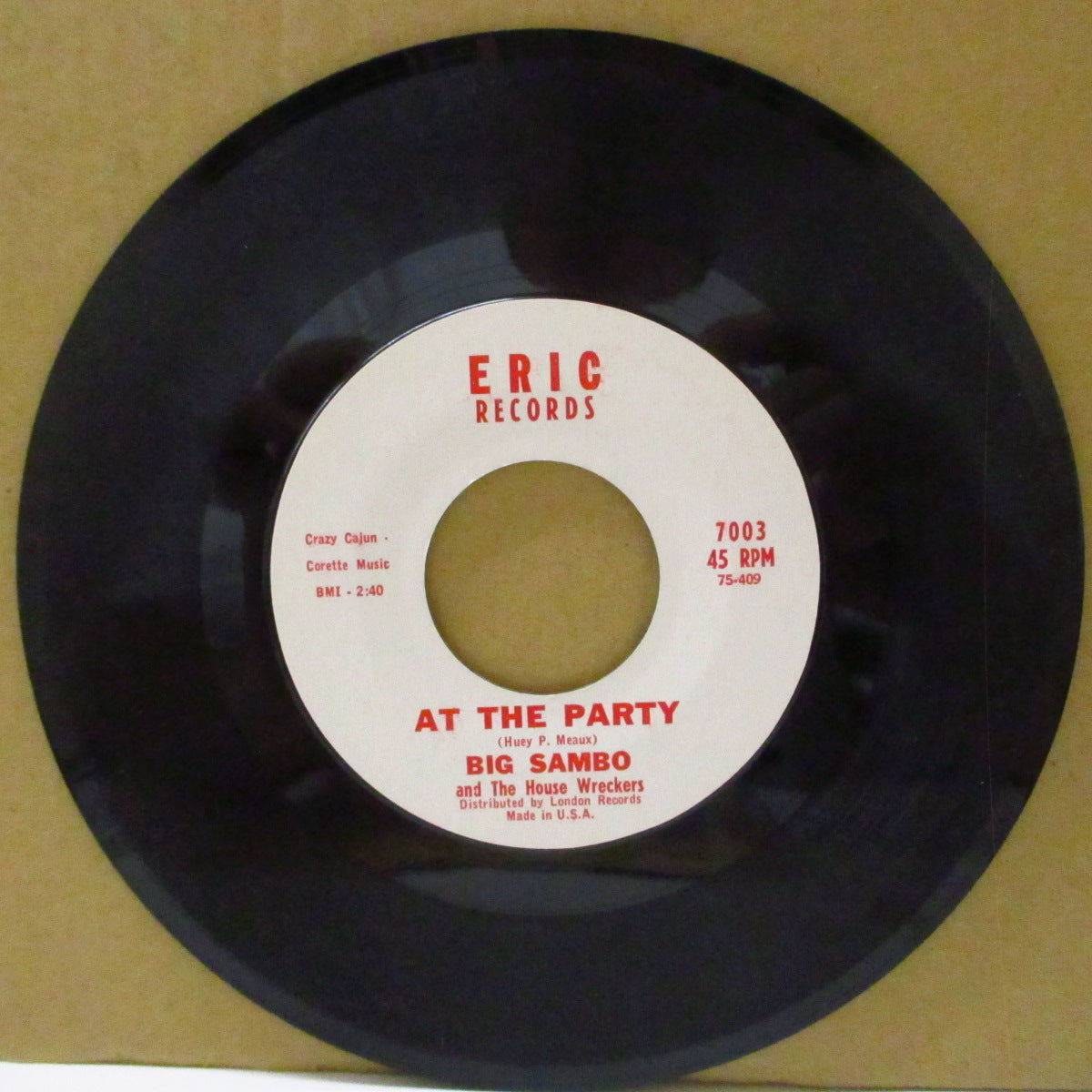 BIG SAMBO & THE HOUSE WRECKERS (ビッグ・サンボ & ザ・ハウス・レッカーズ)  - At The Party (US '62 オリジナル「赤細ブロック・ロゴ・ラベ・バージョン」7インチ) ニューブリードR&B ！