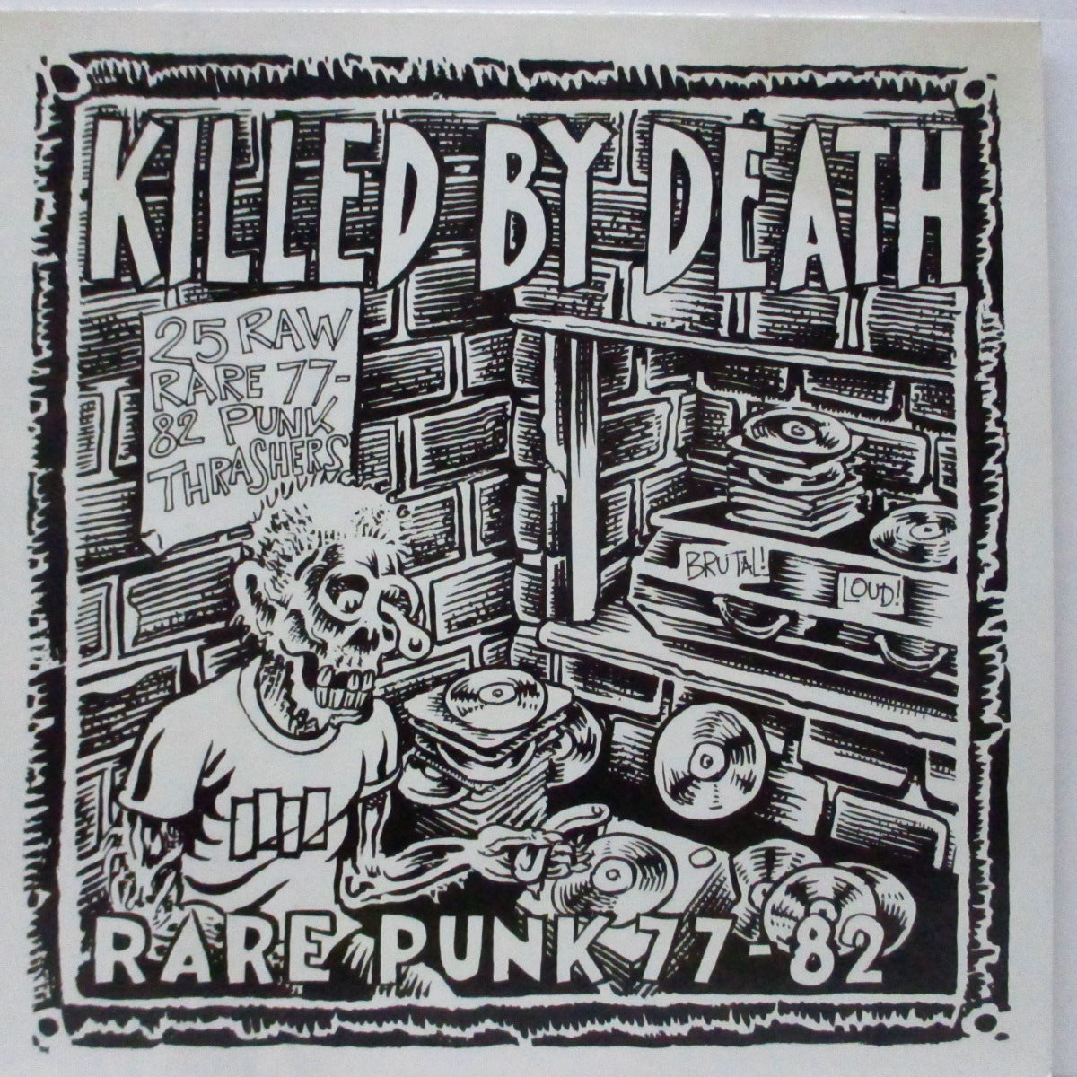 V.A. ('77-'82年各国レアパンク・コンピ)  - Killed By Death #1 (US 90's 再発「ホワイトヴァイナル」LP+「ネオンイエロー紙」インサート）