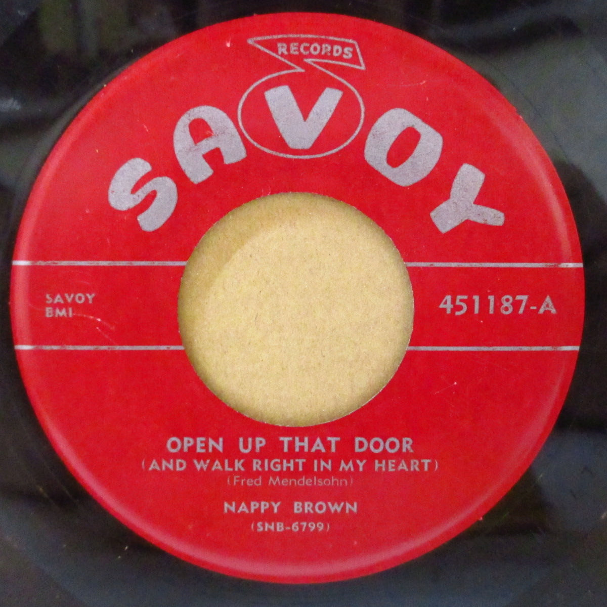 NAPPY BROWN (ナッピー・ブラウン)  - Open Up That Door / Pleasin' You (US '56 オリジナル 7インチ) R&Bジャイヴァー！