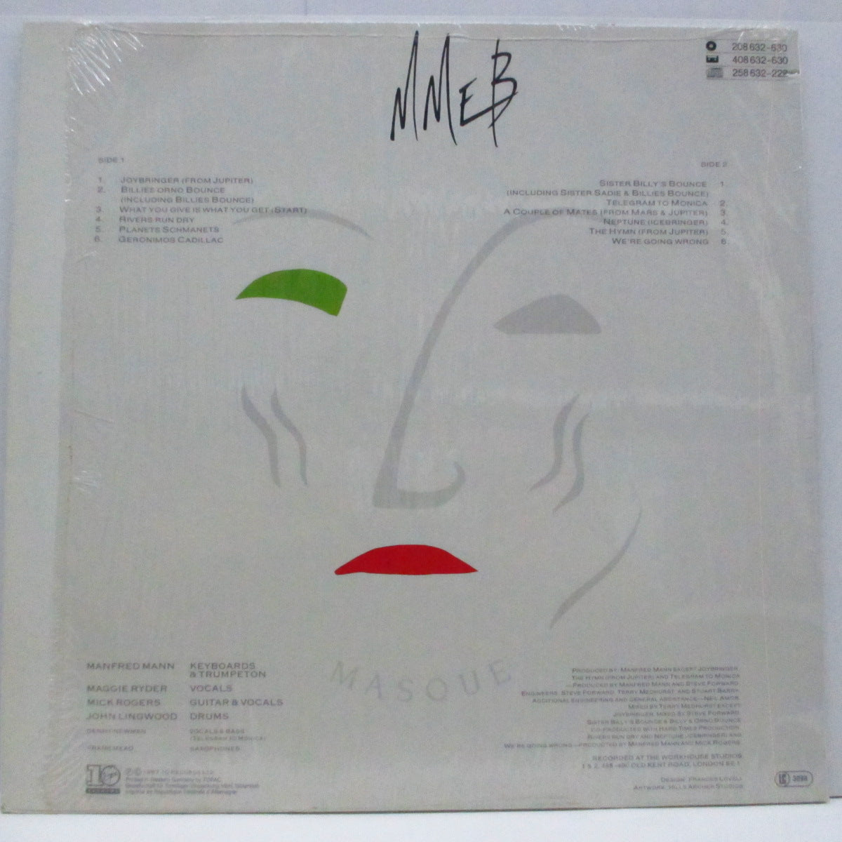 MANFRED MANN'S EARTH BAND (マンフレッド・マンズ・アース・バンド)  - Masque : Songs And Planets (EU オリジナル LP+インナー）'87年13枚目のスタジオアルバム !