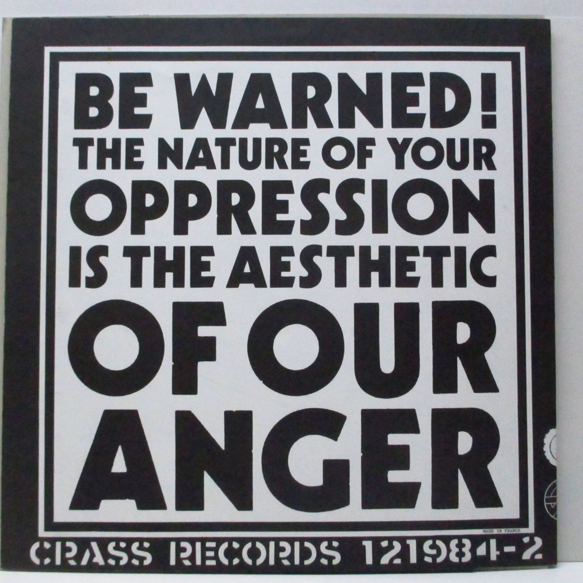 CRASS (クラス)  - Yes Sir, I Will. (UK 90's 再発 LP/価格表記の無いポスタージャケ）