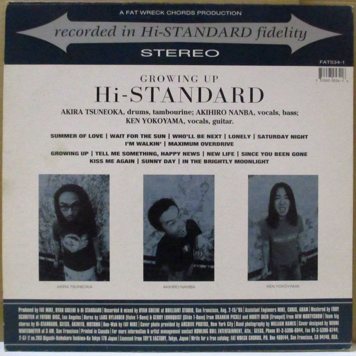 Hi-STANDARD (ハイ・スタンダード) - Growing Up (US オリジナル LP+