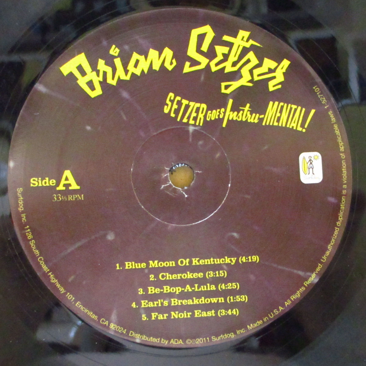 BRIAN SETZER (ブライアン・セッツァー)  - Setzer Goes Instru-Mental (US オリジナル「黒盤」 LP/光沢見開きジャケ)