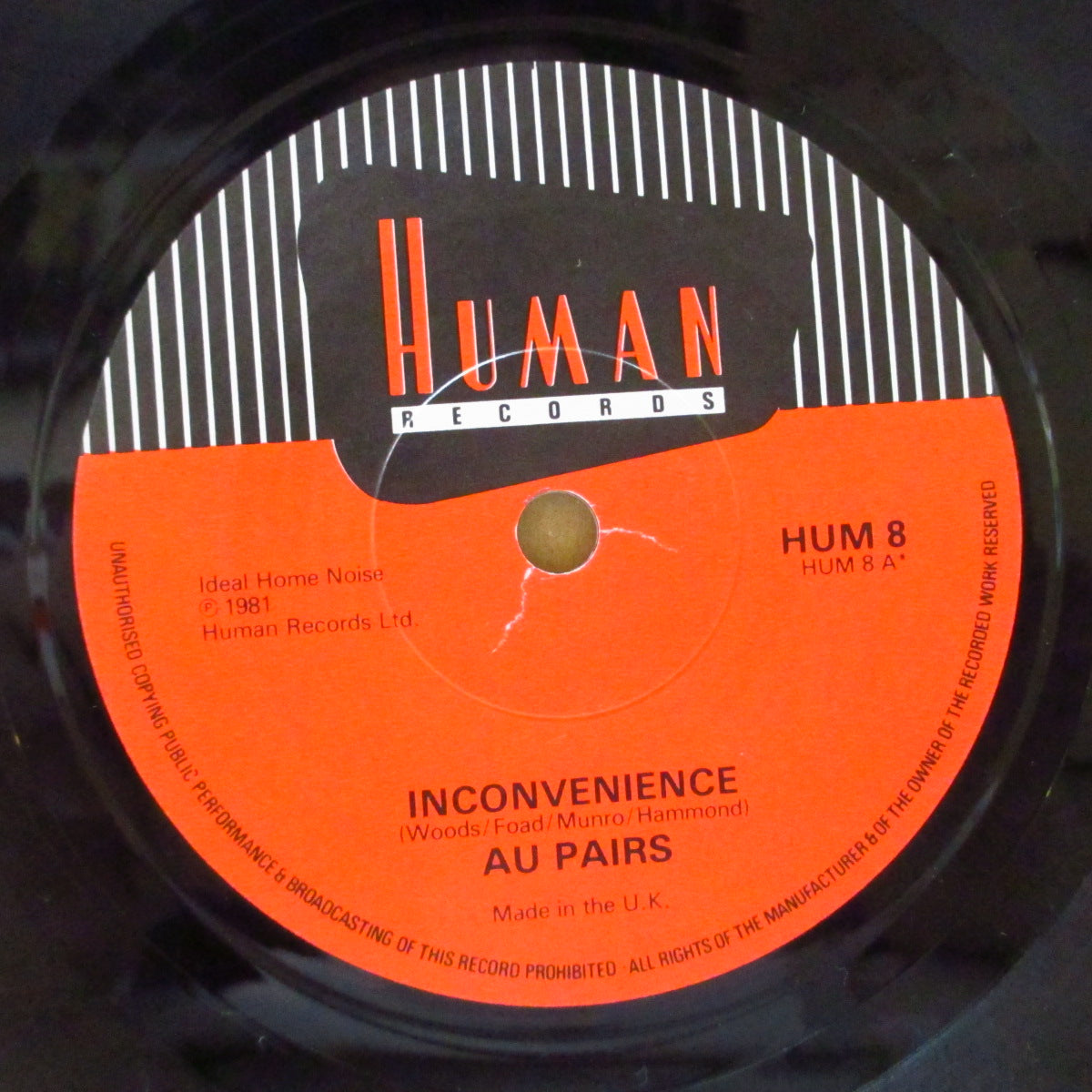 AU PAIRS (オー・ペアーズ)  - Inconvenience (UK オリジナル 7インチ+光沢ソフト紙ジャケ)