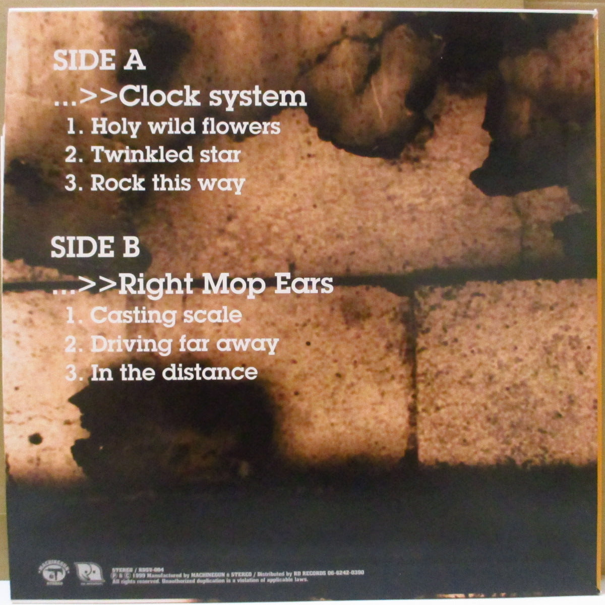 CLOCK SYSTEM & RIGHT MOP EARS (クロック・システム & ライト・モップ・イヤーズ)  - Face The Music (Japan '99 オリジナル6曲入りスプリット33回転 12インチ+インサート)