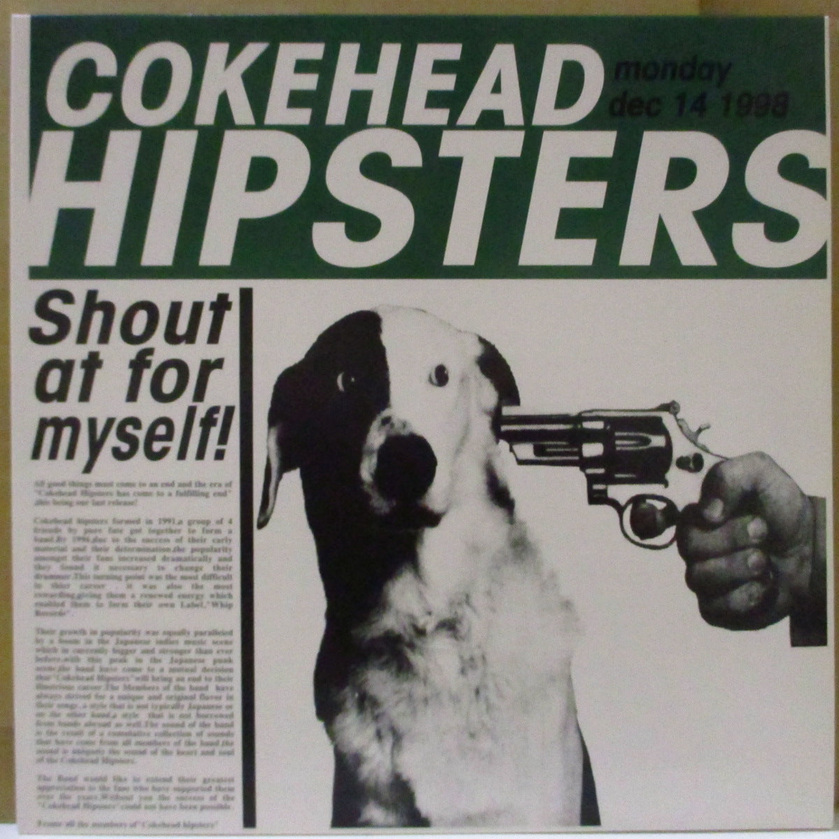 COKEHEAD HIPSTERS (コークヘッド・ヒップスターズ)  - Shut At For Myself! (Japan '98 オリジナル4曲入り 12インチ+インサート)