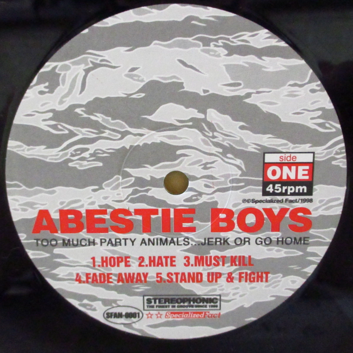 ABESTIE BOYS (アベスティー・ボーイズ)  - Too Much Party Animals...Jerk Or Go Home (Japan '98 オリジナル7曲入り 12インチ+インサート)