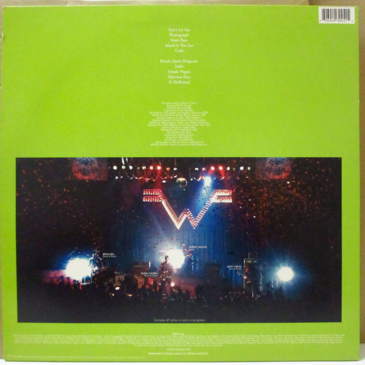 WEEZER (ウィーザー)  - S.T. [Green Album] (US 初回限定「グリーンヴァイナル」LP) '01年3rdアルバム